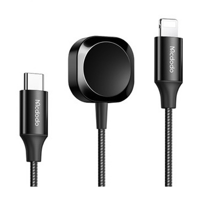 Mcdodo 2 in 1 Cable For iPhone and Apple Watch - Black