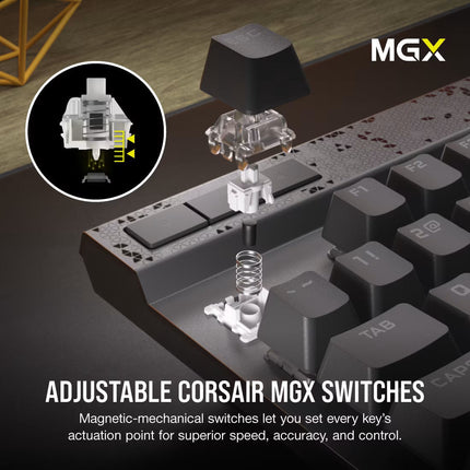 Corsair K70 MAX RGB Magnetic-Mechanical Gaming Keyboard, Adjustable CORSAIR MGX Switches - Black