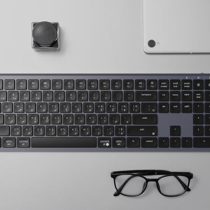 Keychron B6 Pro Full-Size Ultra-Slim Wireless ZMK Custom Keyboard for Windows & Mac, English/Arabic - Space Grey