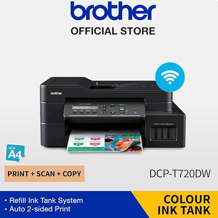 Brother Wireless All In One Ink Tank Printer, Automatic 2 Sided Features, Mobile & Cloud Print And Scan, High Yield Ink Bottles