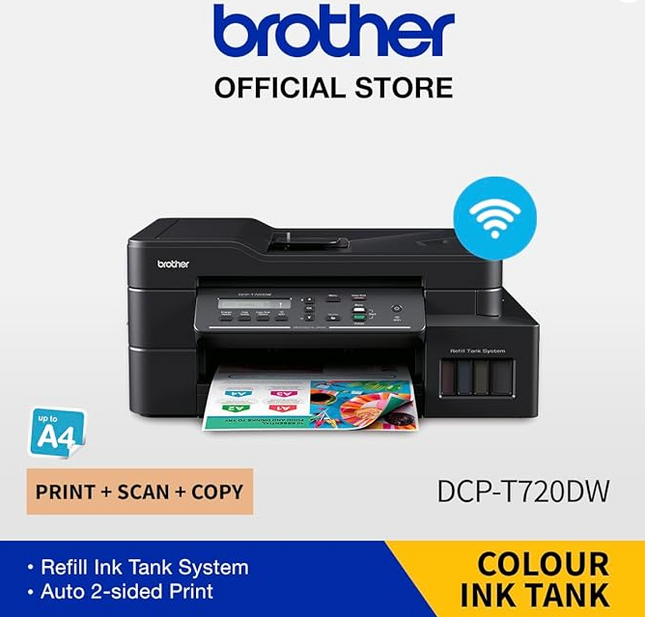 Brother Wireless All In One Ink Tank Printer, Automatic 2 Sided Features, Mobile & Cloud Print And Scan, High Yield Ink Bottles