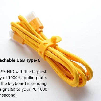 DUCKY ONE 3 YELLOW TKL HOT SWAP Wired RGB Mechanical Gaming Keyboard Cherry MX Red Switches