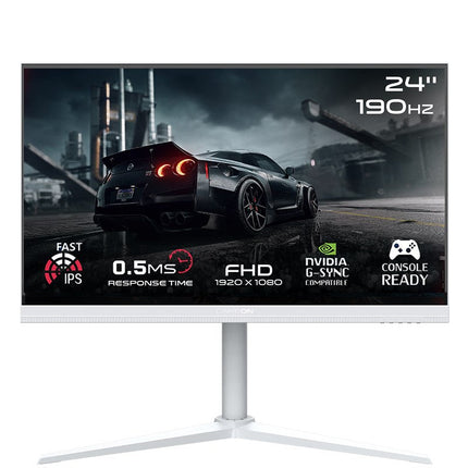 GAMEON GOA24FHD190IPS Artic Pro Series 24" FHD, 190 Hz, MPRT 0.5 ms, Fast IPS Gaming Monitor (Support PS5) - White