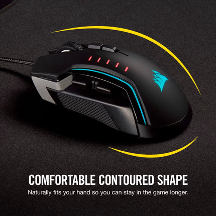 Corsair GLAIVE RGB PRO Wired Gaming Mouse - Aluminum