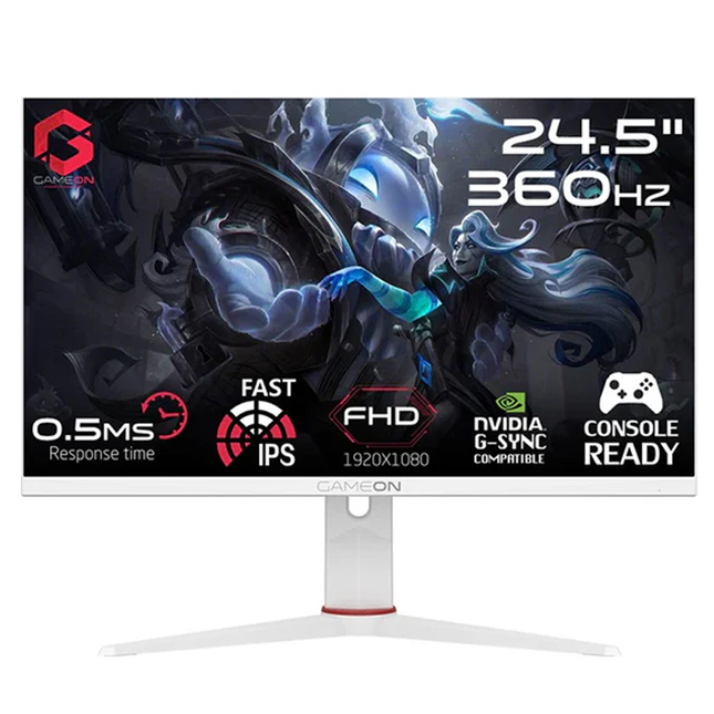 GAMEON GOA24FHD360IPS Artic Pro Series 24" FHD, 360Hz, 0.5ms, HDMI 2.1, Fast IPS Gaming Monitor (Support PS5)