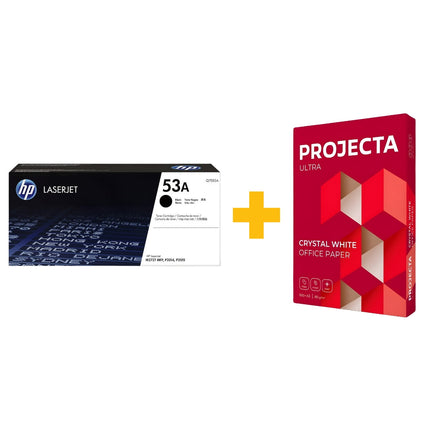 HP 53A Black Original LaserJet Toner Cartridge + FREE Projecta A4 Paper (500 Sheets) Bundle Offer