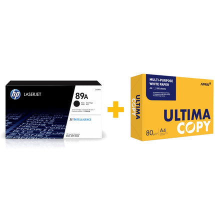 HP 89A Black Original LaserJet Toner Cartridge + FREE Ultima Copy A4 Paper (500 Sheets) Bundle Offer