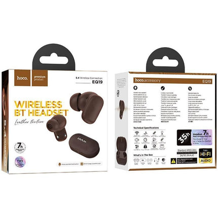 Hoco Duke V TWS Earphones True Wireless Bluetooth 5.3 with Charging Case - Brown