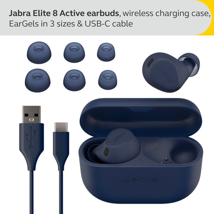 Jabra Elite 8 Active Wireless Earphones Navy