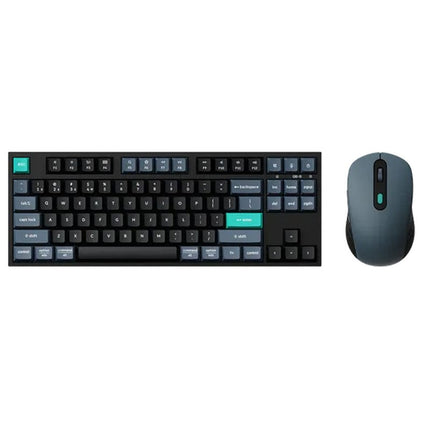 Keychron B33 Keyboard and BM25 Mouse Wireless Combo, 80% TKL, Black/Green - Arabic Layout