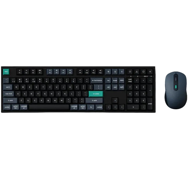 Keychron B36 Keyboard and BM25 Mouse Wireless Combo, 100%, Black/Green - Arabic Layout