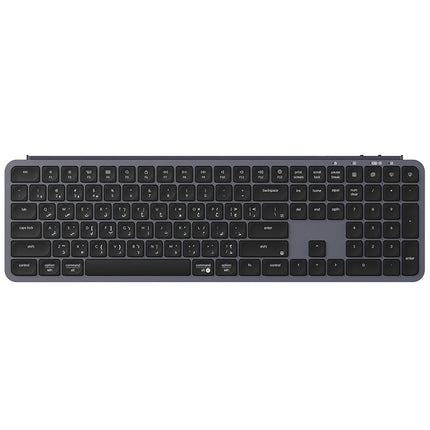 Keychron B6 Pro Full-Size Ultra-Slim Wireless ZMK Custom Keyboard for Windows & Mac, English/Arabic - Space Grey