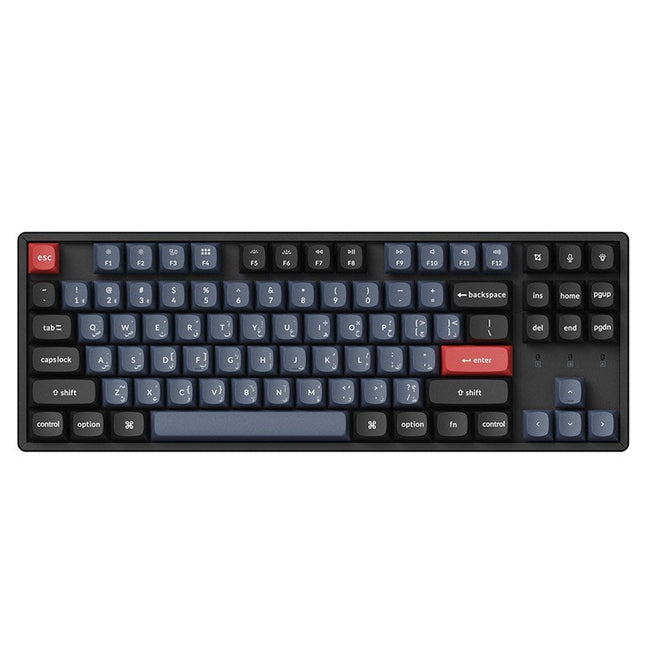 Keychron K8 Pro TKL 80% RGB Backlight Aluminum Hot Swappable QMK/VIA Wireless Mechanical Gaming Keyboard (Gateron G Pro Red Switch) - English/Arabic Keyboard