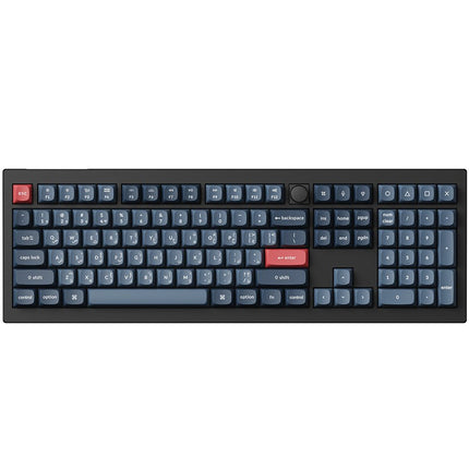 Keychron V6 Max 100% RGB Backlight Swappable Fully Assembled Knob, QMK/VIA Wireless Mechanical Gaming Keyboard (Gateron Jupiter Red Switch) - Carbon Black - English/Arabic Keyboard