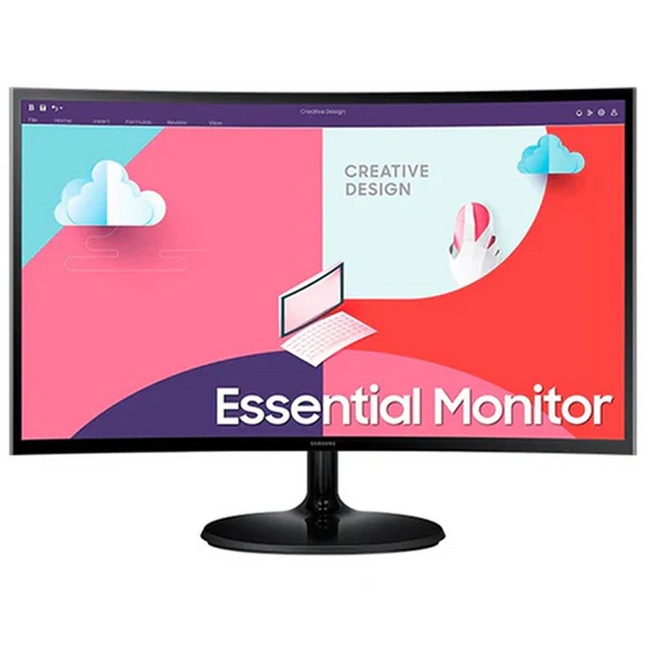 Samsung 24" Essential Curved Monitor, 1920 x 1080, 75 Hz, 4 ms - Black
