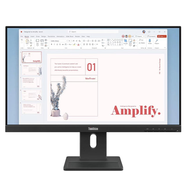 Lenovo ThinkVision 23.8" IPS Office Monitor, 1920x1080, 4 ms, 100 Hz, Anti-glare, Speakers - Raven Black