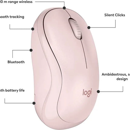Logitech Mouse M240 Ambidextrous Bluetooth - Rose Gold