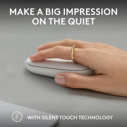 Logitech Pebble 2 M350s Wireless Mouse, Ambidextrous Design, Multi-Device Pairing, Bluetooth Connectivity, Silent Clicks with Silent Touch Technology - Tonal White