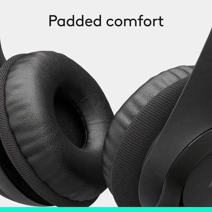 Logitech H390 Wired Headset for PC/Laptop, Stereo Headphones with Noise Cancelling Microphone, USB Type-A Interface, In-Line Controls, Works with Chromebook - Black