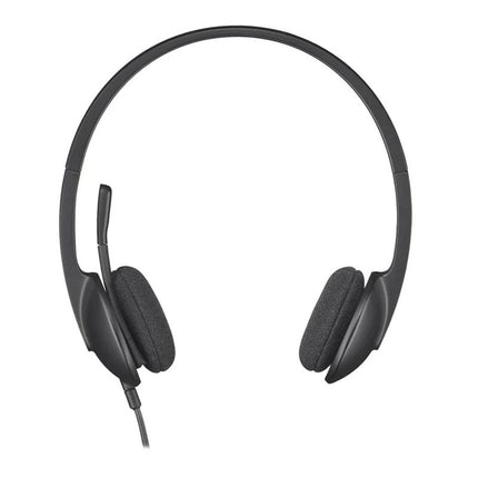 Logitech H340 USB Headset, Plug And Play, Noise Cancelling Microphone, USB Type A, Adjustable Headband - Black