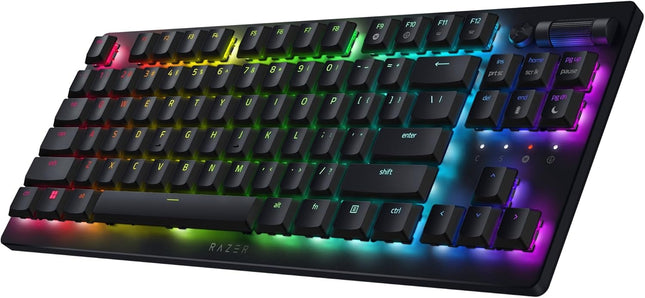 Razer DeathStalker V2 Pro TKL Wireless RGB Optical Gaming Keyboard, Clicky Red Switch (US Layout) - Black