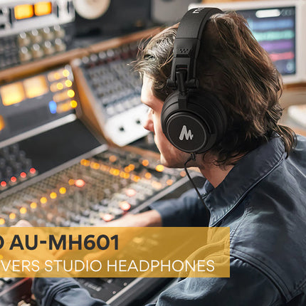 Maonocaster AU-MH601 Studio Monitoring Over Ear Headphone For Music, DJ & Podcast - Black