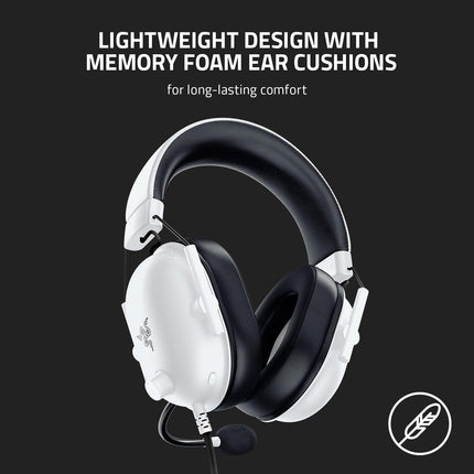 Razer BlackShark V2 X Gaming Headset: 7.1 Surround Sound for PC, PS5, Switch, Xbox, Mobile - White