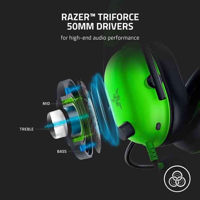 Razer BlackShark V2 X Multi-Platform Wired esports Gaming Headset - Green