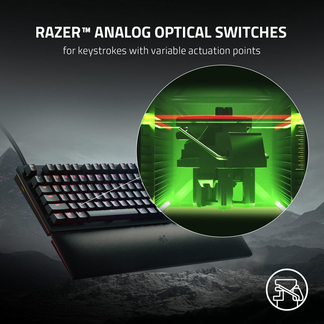 Razer Huntsman V2 Analog RGB Wired Gaming Keyboard with Analog Optical Switches (Red) Black - (US Layout)