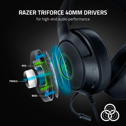 Razer Kraken V3 X USB Wired RGB Gaming Headset - Black