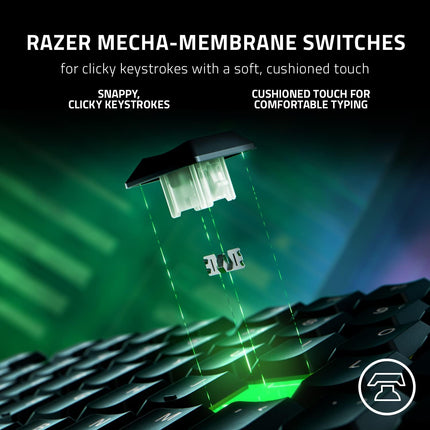 Razer Ornata V3 Wired RGB Membrane Gaming Keyboard, Mecha-Membrane Switches (US Layout) - Black