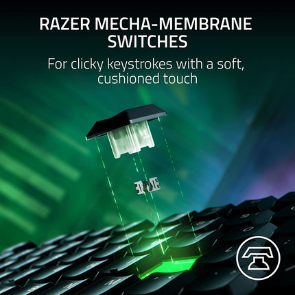 Razer Ornata V3 Tenkeyless Low-profile RGB Tenkeyless Mecha-Membrane Wired Gaming Keyboard (US Layout) - Black