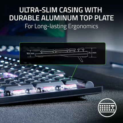 Razer DeathStalker V2  Low-Profile RGB Optical Gaming Keyboard Linear Optical Switch (US Layout) - Black