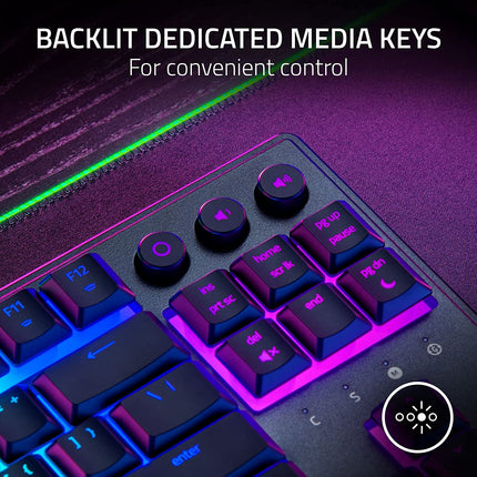 Razer Ornata V3 Tenkeyless Low-profile RGB Tenkeyless Mecha-Membrane Wired Gaming Keyboard (US Layout) - Black