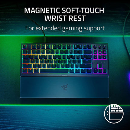 Razer Ornata V3 Tenkeyless Low-profile RGB Tenkeyless Mecha-Membrane Wired Gaming Keyboard (US Layout) - Black