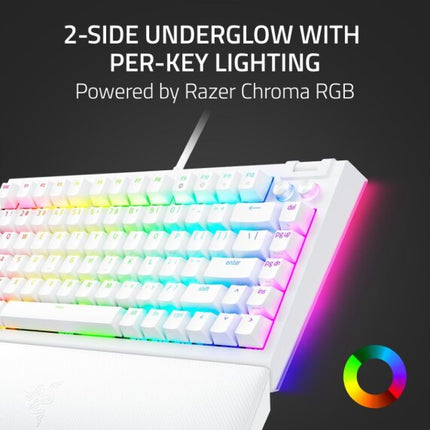 Razer BlackWidow V4 75% Hot-Swappable Wired Mechanical Gaming Keyboard (US Layout) - White