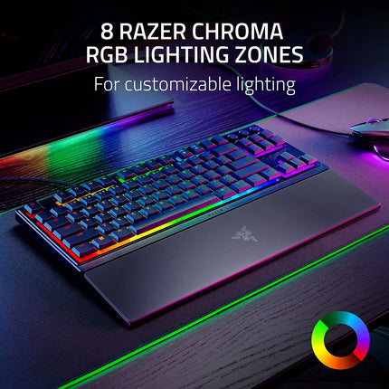 Razer Ornata V3 Tenkeyless Low-profile RGB Tenkeyless Mecha-Membrane Wired Gaming Keyboard (US Layout) - Black