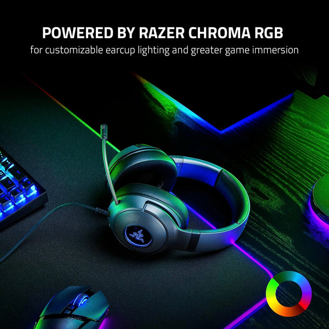 Razer Kraken V3 X USB Wired RGB Gaming Headset - Black