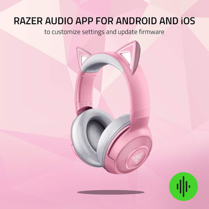 Razer Kraken BT Kitty Edition Wireless Bluetooth Gaming Headset with Chroma RGB - Quartz Pink