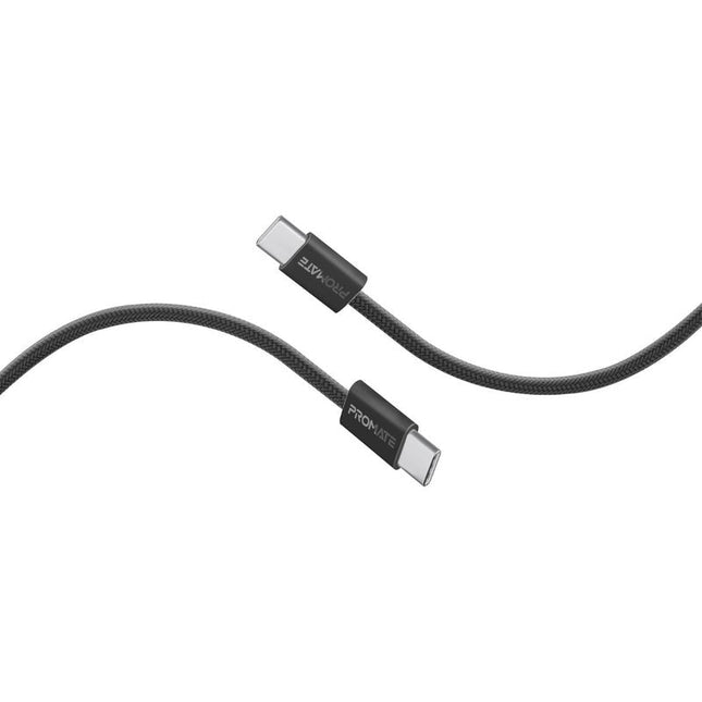 Promate Ultra-Fast 60W PD USB-C Fabric Braided Cable