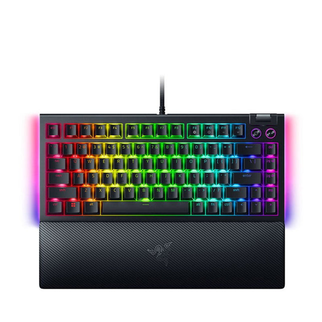 Razer BlackWidow V4 75% Mechanical Gaming Keyboard, Orange Tactile Switches - Black