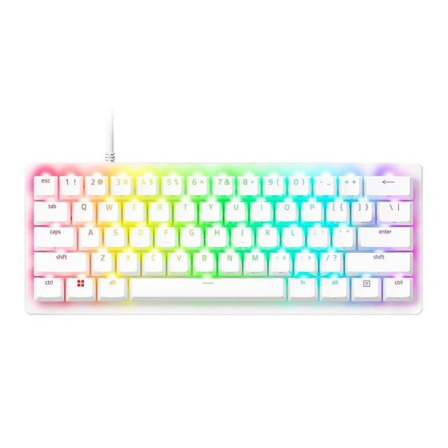 Razer Huntsman V3 Pro Mini 60% Wired RGB Analog Optical Esports Gaming Keyboard (US Layout) - White