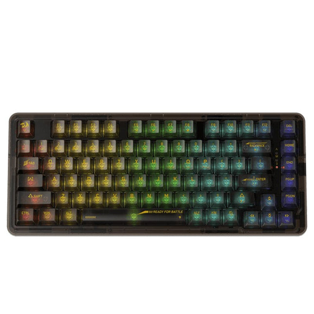 Redragon K649 ELF PRO 78% Wireless Gasket RGB Transparent Mechanical Gaming Keyboard, 3-Modes Connectivity - Black