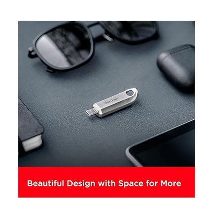 SanDisk 256 GB Ultra Luxe USB Type-C Flash Drive - Up to 400MB/s, USB 3.2 Gen 1, Premium Metal Design