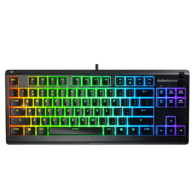 SteelSeries Apex 3 TKL Water Resistant Whisper Quiet Keyboard with RGB Lighting Gaming Keyboard - Black (Arabic layout)