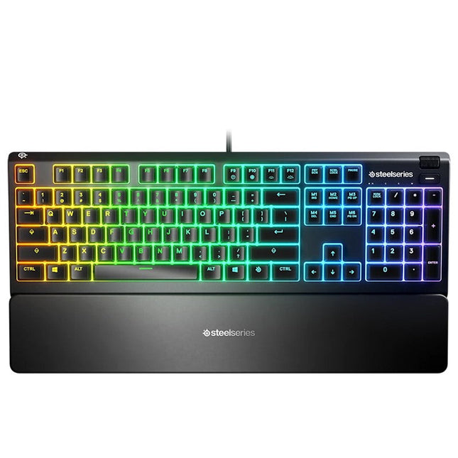 SteelSeries Apex 3 Water Resistant Whisper Quiet Keyboard with RGB Lighting Gaming Keyboard - Black (Arabic layout)