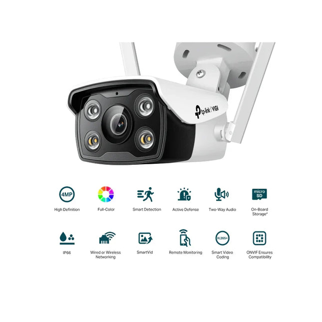 TP-Link (VIGI C340-W) VIGI 4MP Outdoor Full-Color Wi-Fi Bullet Network Camera