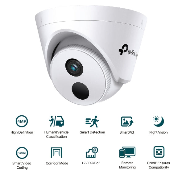 TP-Link (VIGI C440I) VIGI 4MP IR Turret Network Camera - 4MP (2560 × 1440) / LAN