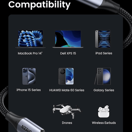 Ugreen USB-C to USB-C 140 W USB 3.2 Gen2 10 Gbps Charger Cable (1 M)