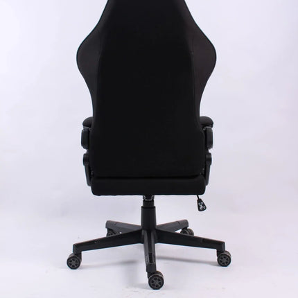 Black Bull Gaming Chair With Headrest Up & Down Slide Adjustable and Moveable Armrest, Fabric